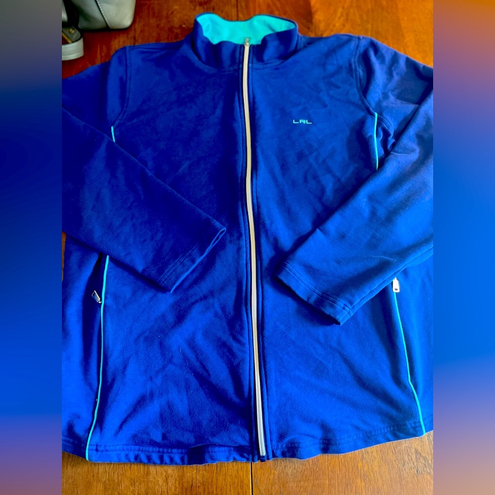 Very pretty size 2x Lauren Ralph Lauren Jacket. Zipper pockets and blue stripes